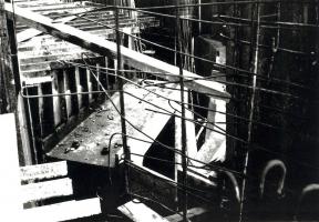 Ligne Maginot - ROQUEBRUNE - CORNILLAT - (Ouvrage d'artillerie) - Construction du bloc 3
Les piéces d'embrasures sont en place
