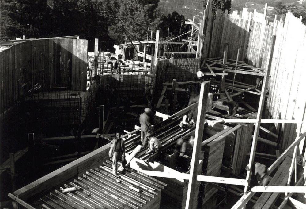 Ligne Maginot - ROQUEBRUNE - CORNILLAT - (Ouvrage d'artillerie) - Construction du bloc 3
Mise en place des coffrages et des ferraillages