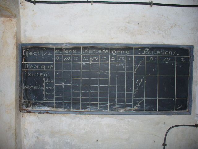 Ligne Maginot - BARBONNET (BT) - (Ouvrage d'artillerie) - PC de l'ouvrage
Salle de service , tableau des effectifs