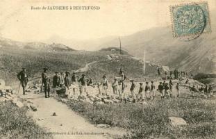 Ligne Maginot - CAMP DE RESTEFOND - (Casernement) - Construction de la route de Jausiers par les Chasseurs Alpins en 1932