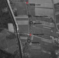Ligne Maginot - NIFFER NORD - (Barrage de Route) - La barrage nord se situe en haut de la photo aérienne