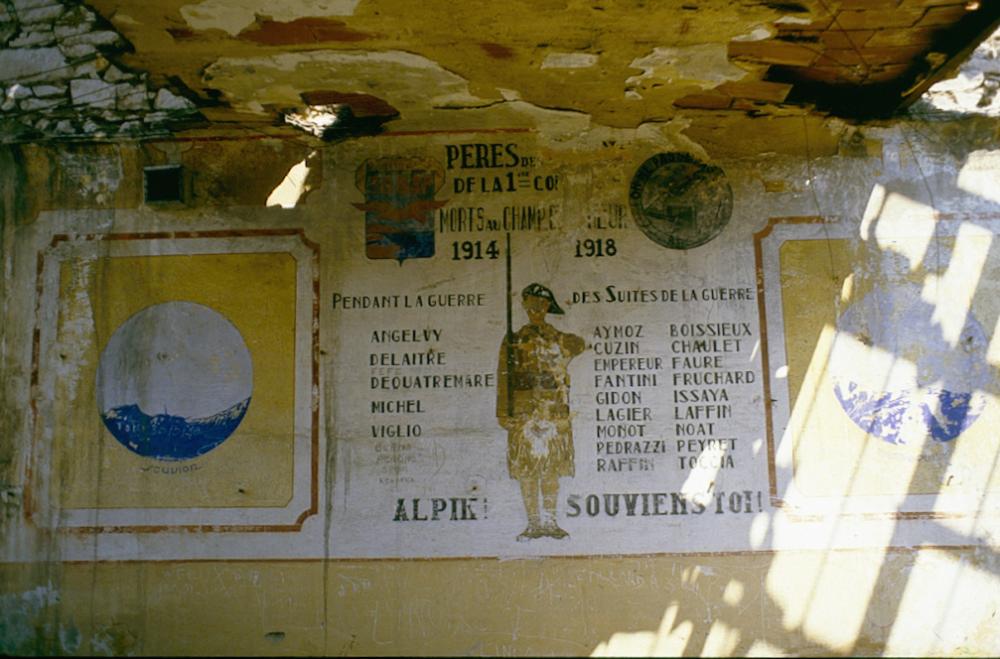 Ligne Maginot - Casernement de la Tête de Chien - Peinture murale dans le bâtiment G