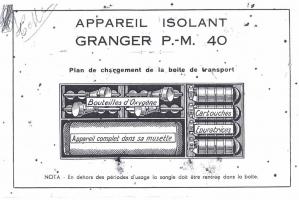 Ligne Maginot - Appareil isolant GRANGER PM 40 - L'appareil dans sa boite de transport avec les rechanges.
Extrait de la notice de l'équipement