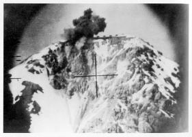 Ligne Maginot - GRANDE MAYE - (Observatoire d'artillerie) - la fameuse photo du Chaberton prise le 10 juin 1940 vers 17h30 depuis l'observatoire de la Grande Maye