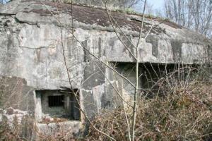 Ligne Maginot - A103 - MALAKOFF EST - (Blockhaus pour canon) - Créneau pour AC à droite (muré) et pour mitrailleuse ou FM au centre.