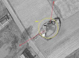 Ligne Maginot - B290 - La MOTELETTE (Blockhaus pour canon) - Son plan en angle l'identifie comme un modèle type Dd.
