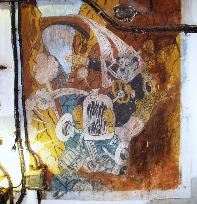 Ligne Maginot - SCHOENENBOURG - (Ouvrage d'artillerie) - Bloc 2
Peintures murales et graffitis dans les locaux de l'ouvrage