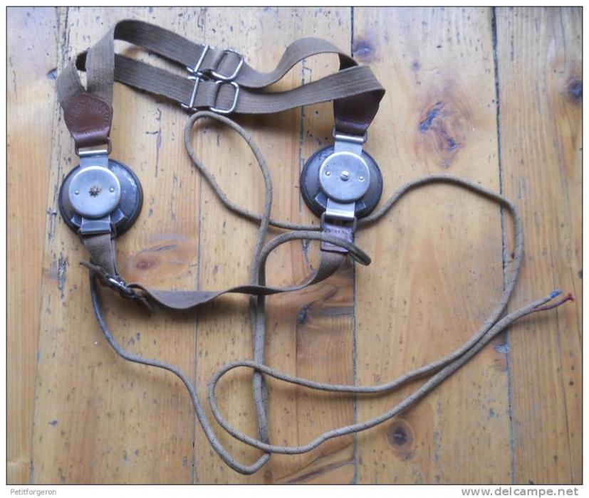 Ligne Maginot - Poste émetteur récepteur ER 40 - Le casque écouteur 