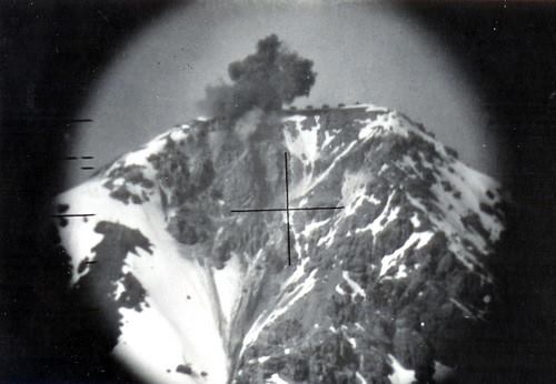 Ligne Maginot - OBSERVATOIRE MIGUET - INFERNET - (Observatoire d'artillerie) - Photo des tirs effectués sur le Fort du Chaberton