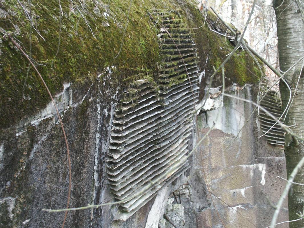 Ligne Maginot - HOCHWALD C6 ( Casemate d'infanterie ) - Détail du camouflage de la chambre de tir haute