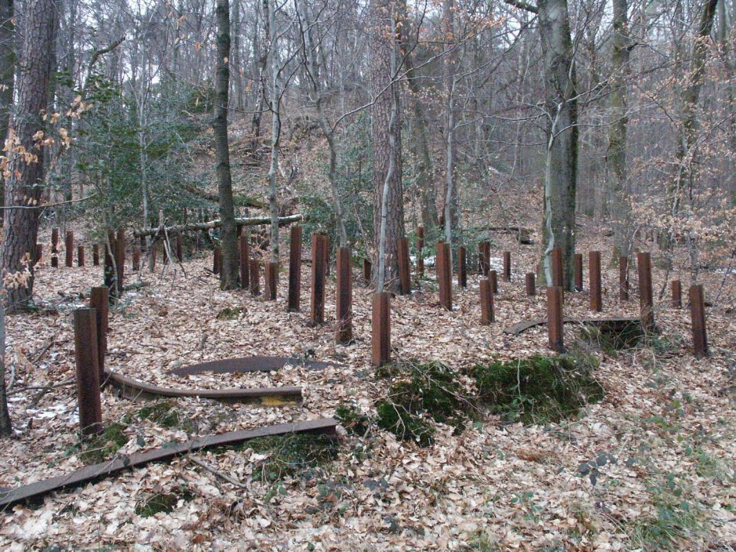 Ligne Maginot - HOCHWALD C9 ( Casemate d'infanterie ) - Le réseau de rails antichar aux abords