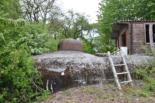 Ligne Maginot - LANGHEP NORD - (Casemate d'infanterie - Simple) - La casemate du Langhep nord a été partiellement ensevelie, les créneaux de tir et le fossé diamant remblayé.