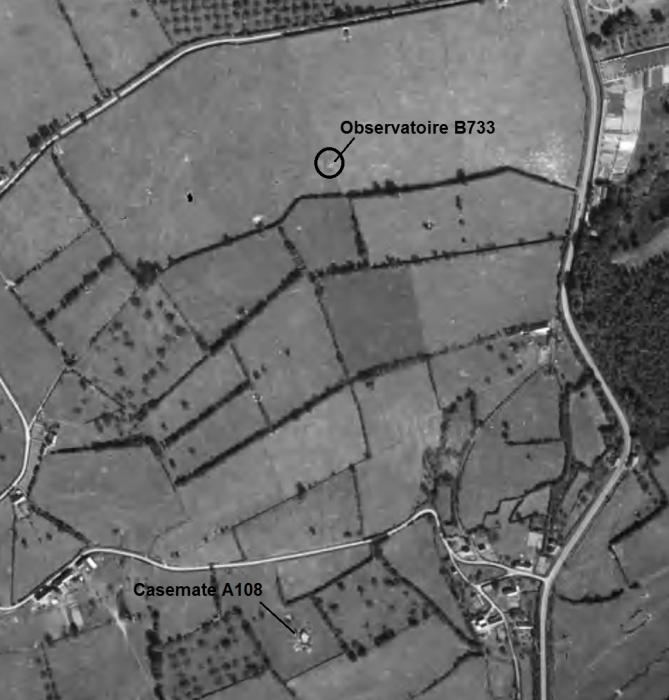 Ligne Maginot - B733 - FERME de SOLRE (Observatoire d'artillerie) -  - IGN - Géoportail 1949