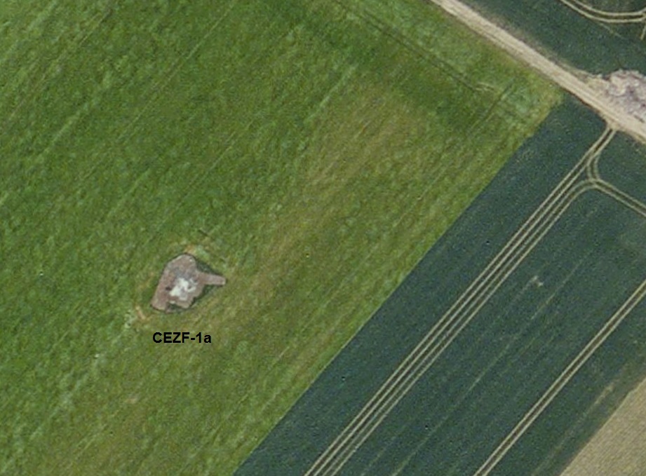 Ligne Maginot - CEZF-1A - (Casemate d'infanterie) - La même vue de nos jours de l'espace.