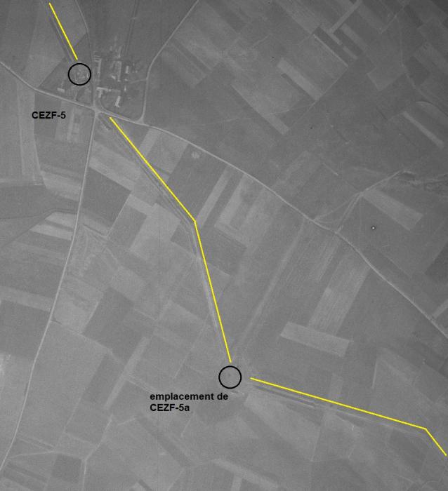 Ligne Maginot - CEZF-5 - FONTAINE AU TERTRE - (Casemate d'infanterie - double) - En 1940. On voit aussi l'emplacement du futur chantier de CEZF-5a