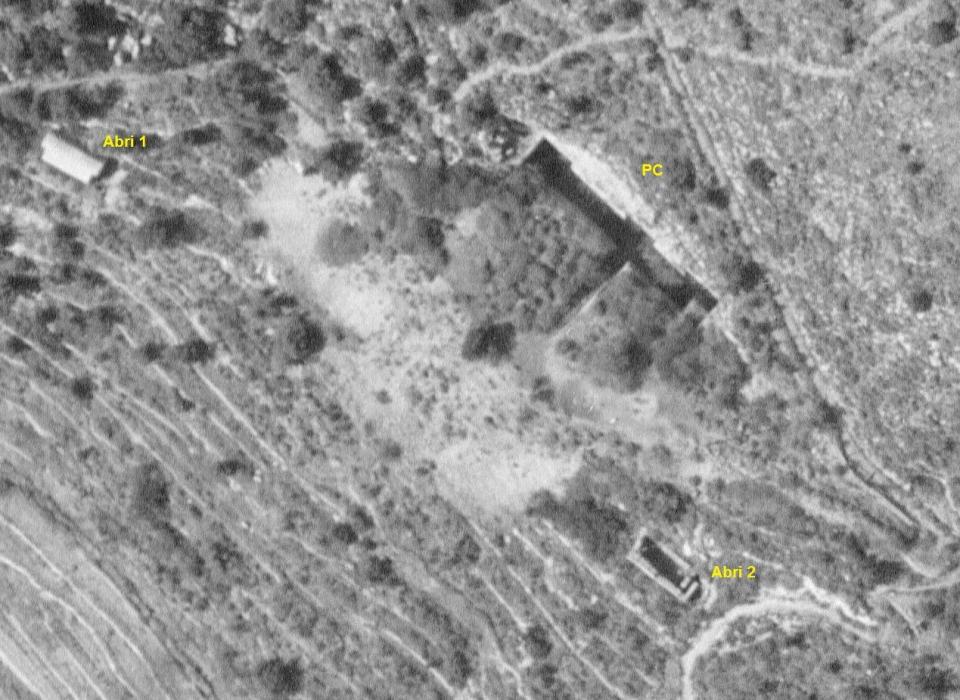 Ligne Maginot - LA TURBIE 1 - (Abri) - L'abri est visible en haut et à gauche de la photo. Un abri similaire est en construction au sud-est du PC