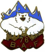 Ligne Maginot - Insigne du 76° BAF - Version Mont-Ours
Fabrication PIN  à Nice (34 Bld Mac-Mahon)