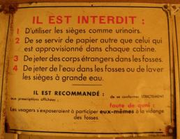 Ligne Maginot - Ouvrage de Gordolon - Consignes aux usagers des latrines Asepta