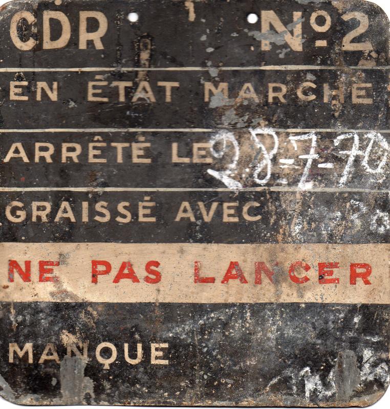 Ligne Maginot - MONTE GROSSO (MG) - E02 - (Ouvrage d'artillerie) - Ardoise de l'un des moteurs de l'usine