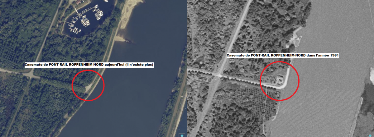 Ligne Maginot - PONT-RAIL ROPPENHEIM Nord (Casemate d'infanterie - Double) -  - IGN