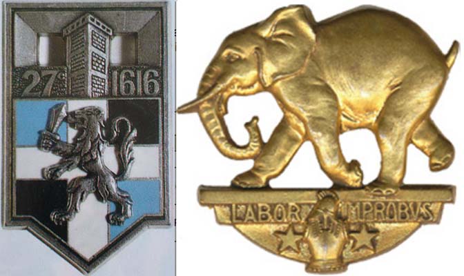 Ligne Maginot - G77 - VILLAGE-NEUF BERGE 10 - (Blockhaus pour arme infanterie) - Ecussons du 27 RI et 3e Génie  - D. Froehly