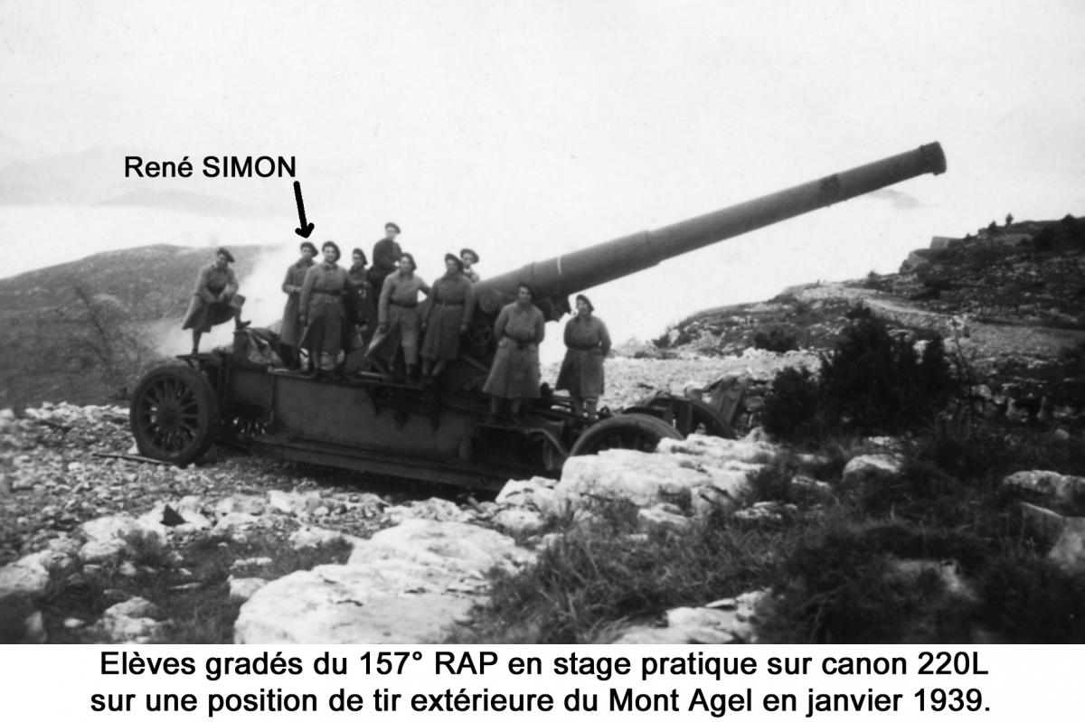 Ligne Maginot - Batterie de campagne du MONT AGEL (157e RAP) - Stage éléves gradés du 157° RAP janvier 1939.
Voir témoignage de René SIMON dans les documents de la fiche BARBONNET - Fort SUCHET