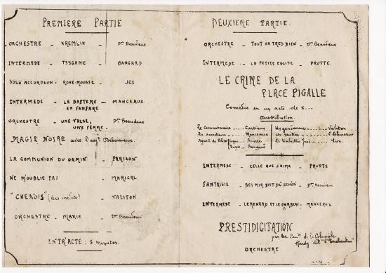 Ligne Maginot - LE CHESNOIS - CHENOIS - (Ouvrage d'artillerie) - Programme de soirée du club d'animations de l'ouvrage
