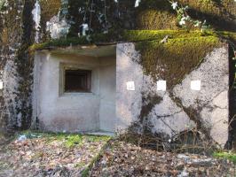 Ligne Maginot - GUNSTHAL FERME OUEST - (Blockhaus pour arme infanterie) - Créneau et panneau de camouflage