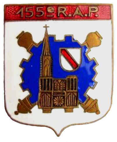 Ligne Maginot - Insigne du 155° RAP -  Insigne du 155° Régiment d'Artillerie de Position (1939)