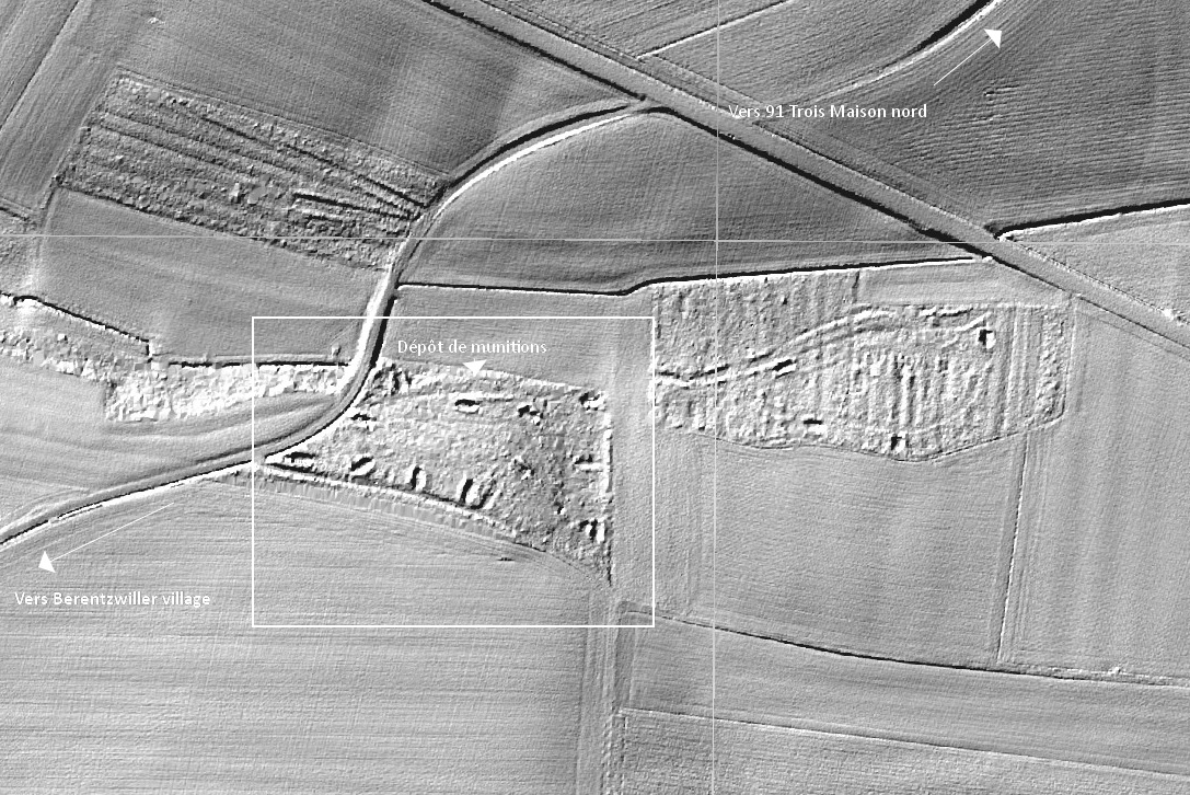 Ligne Maginot - BERENTZWILLER - (Dépôt de Munitions) - Image LIDAR - Infogeo68