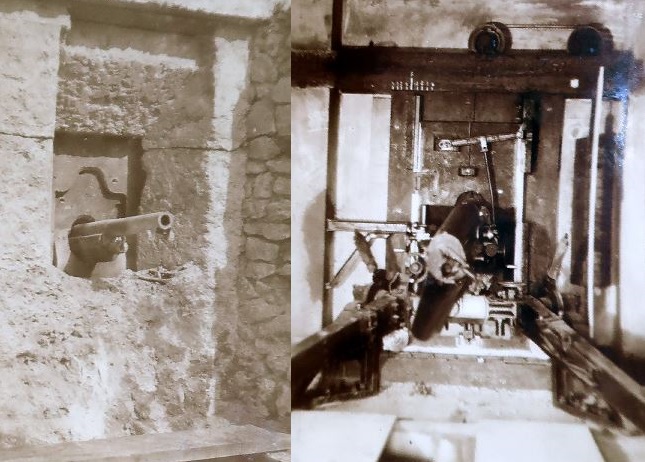 Ligne Maginot - Bouclier suspendu 75/33 - Vue du dispositif prototype avant les essais de Mars 1940