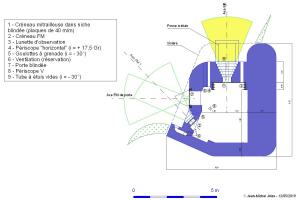 Référence du document : 74695 Ligne Maginot - Plan de la casemate SFAM pour mitrailleuse - Plan de la version à gauche de la casemate SFAM pour mitrailleuse