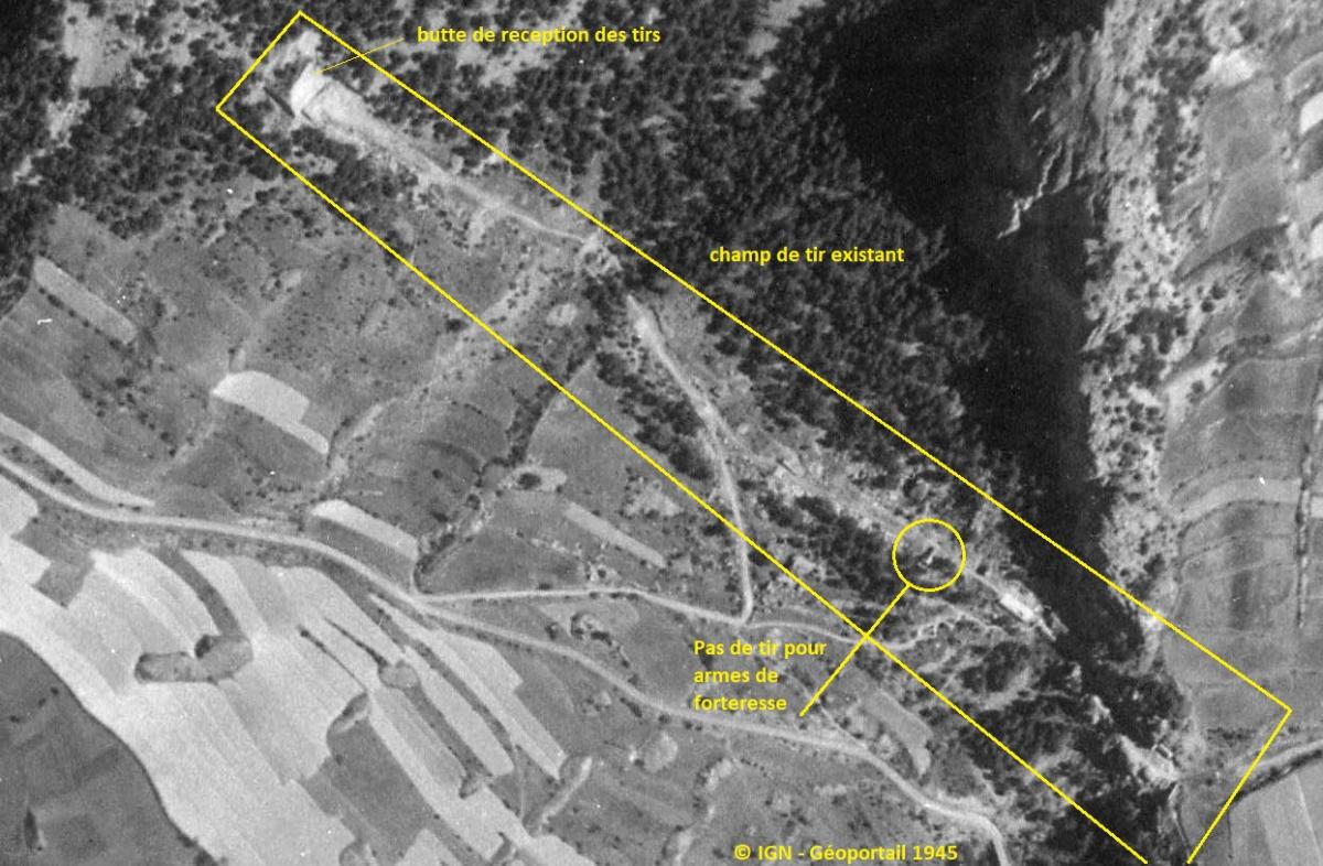 Ligne Maginot - L'ESSEILLON - (Stand de tir) -  - IGN - Géoportail 1945