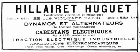 Ligne Maginot - Publicité Hillairet-Huguet 1904 - Encart publicitaire Hillairet-Huguet dans la Revue de Mécanique éditée par Dunod en 1904 