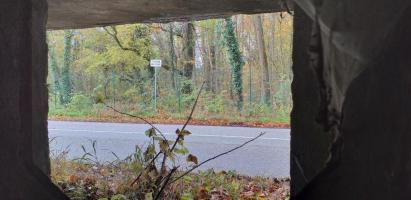 Ligne Maginot - 3 - UNTERJAEGERHOF - ROUTE DU WALDHOF - (Casemate d'infanterie - Simple) - Chambre de tir FM nord-ouest, vue depuis le créneau sud-ouest