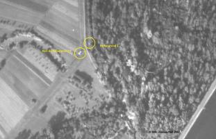 Ligne Maginot - KALBERGRUND 2 - (Blockhaus pour arme infanterie) - Les blocs visibles 2 et 3 sur photo aérienne de 1947