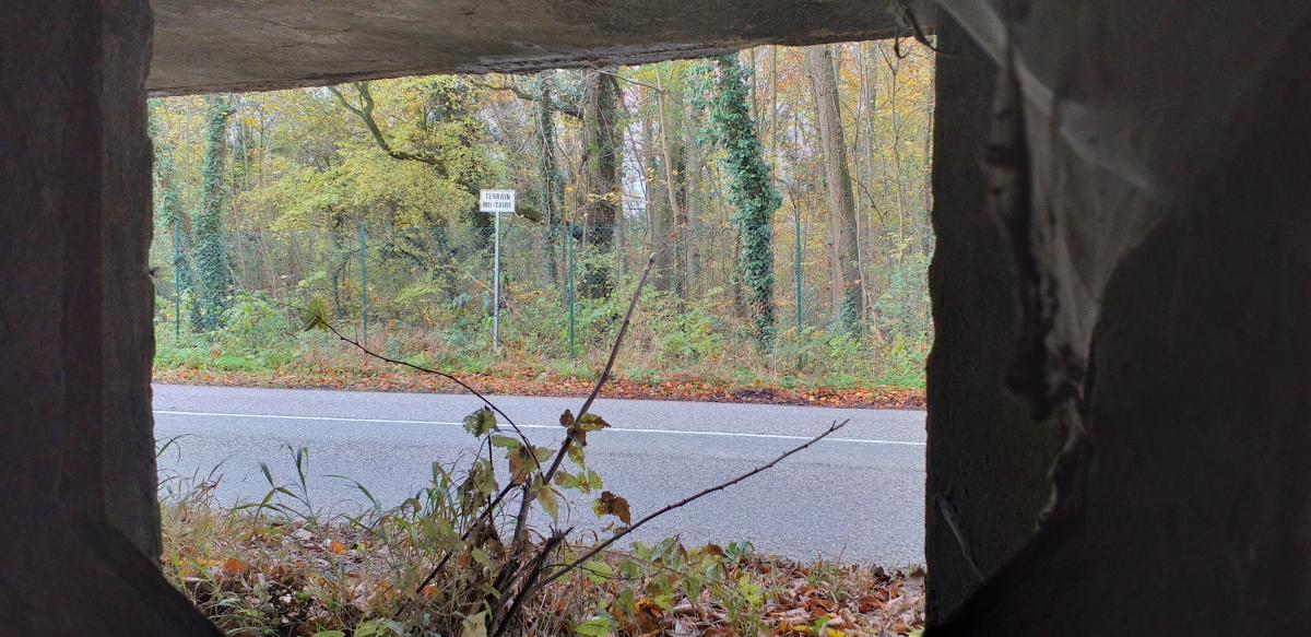Ligne Maginot - 3 - UNTERJAEGERHOF - ROUTE DU WALDHOF - (Casemate d'infanterie - Simple) - Chambre de tir FM nord-ouest, vue depuis le créneau sud-ouest