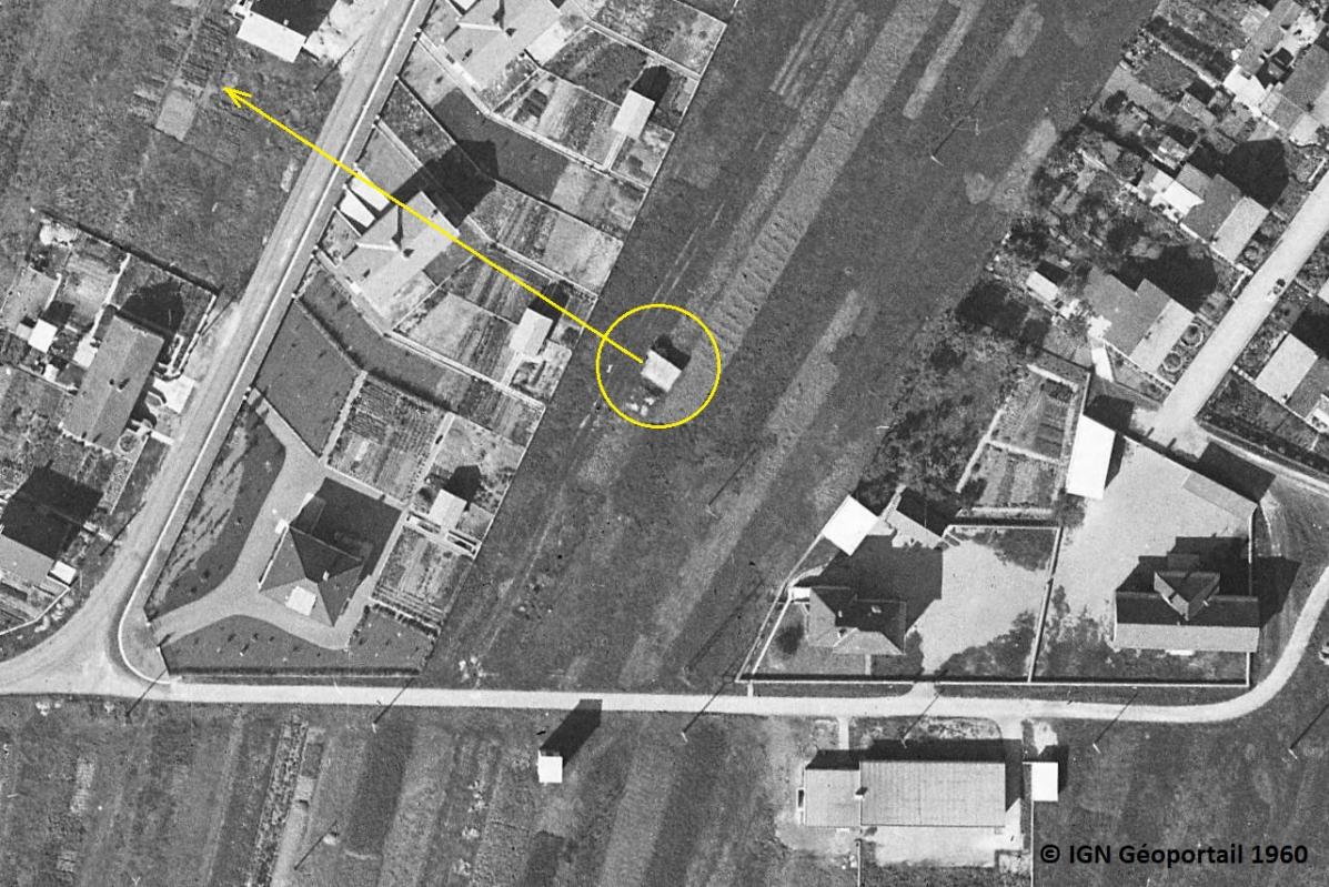 Ligne Maginot - MINE FRANCOIS-FERDINAND - (Blockhaus pour arme infanterie) - Le bloc en 1960. Les maisons dans son champ de tir n'existaient pas en 1940.