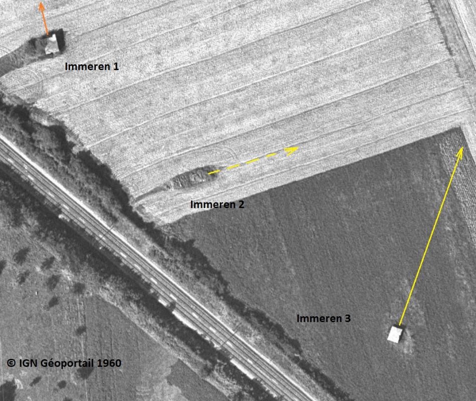 Ligne Maginot - IMMEREN 3 - (Blockhaus pour arme infanterie) -   - IGN - Géoportail 1960