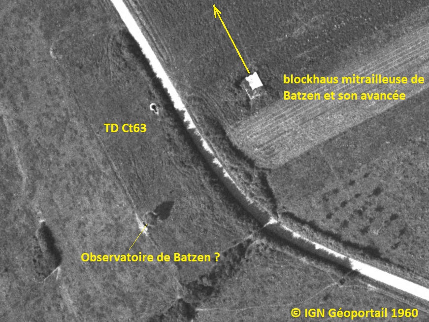 Ligne Maginot - BATZEN - (Observatoire d'infanterie) -     - IGN - Géoportail 1960