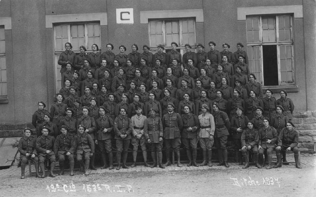 Ligne Maginot - 153° RIF - 12° Cie - La 12° Cie du 153° RIF 
Photo prise en 1937 au camp de Bitche