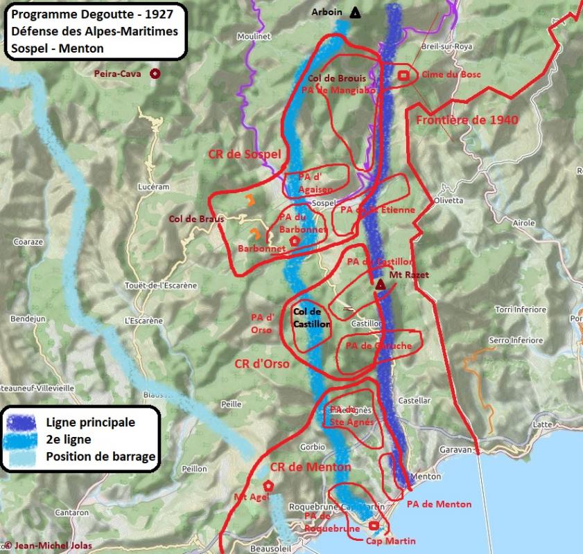 Ligne Maginot - Programme Degoutte - Sospel-Menton -  