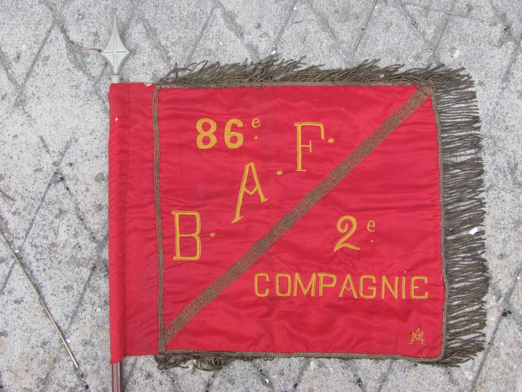 Ligne Maginot - Fanion de la 2 Cie du 86° BAF -     Côté avers