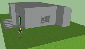 Ligne Maginot - BB301 - KURZEN - (Blockhaus pour arme infanterie) - Blockhaus reconstitué sur sketchup 