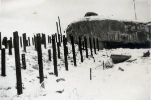 Ligne Maginot - FOUR A CHAUX - FAC - (Ouvrage d'artillerie) - Le bloc 6 sous la neige.
Vue prise durant l'occupation.