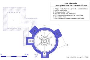 Référence du document : 86306 Ligne Maginot - Cuve pour canon de 65 mm -