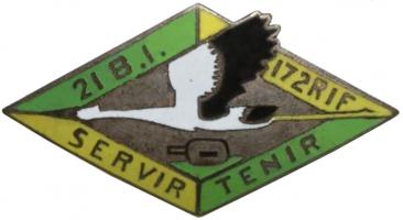 Ligne Maginot - 172° Regiment d'infanterie de Forteresse - Insigne du 21° Bataillon du 172° RIF