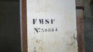 Ligne Maginot - LE CHESNOIS - CHENOIS - (Ouvrage d'artillerie) - Entrée mixte
Indication du numéro du FM prévu à cet endroit (FM sur porte )