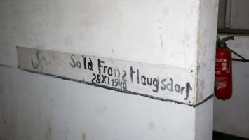 Ligne Maginot - LA SALMAGNE - (Ouvrage d'infanterie) - Inscription laissée par le 1er soldat allemand à avoir pénétré dans le fort