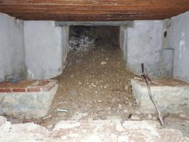 Ligne Maginot - BAUDSTUNDEN 1 - (Blockhaus pour canon) - L'intérieur du blockhaus vu depuis l'embrasure